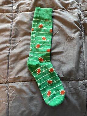 Men's Green Novelty Football Crew Socks